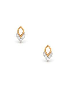 Diamond Teardrop Studs with Bold Gold Borders