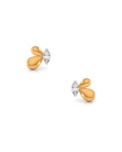 Teardrop Diamond Studs with Unique Petal Accents