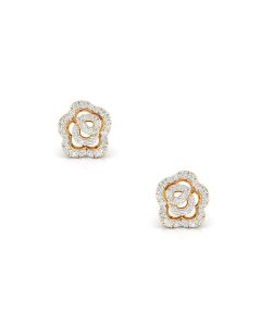 Floral Micro Pave Studs With Diamond Studdings