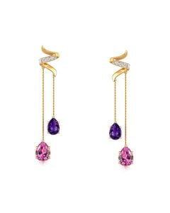 Contemporary Pink Gemstone Danglers with Sleek Design