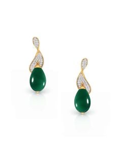 Teardrop Gemstone Earrings with Sparkling Diamond Highlights