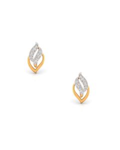 Leaf-Inspired Diamond Studs with Subtle Grace