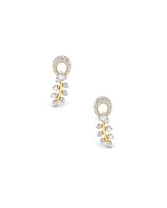 Nature-Inspired Dangling Diamond Earrings with Elegance