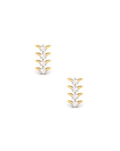 Vertical Leaf Diamond Danglers with Subtle Highlights