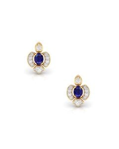 Pear-Shaped Gemstone Studs with Diamond Details