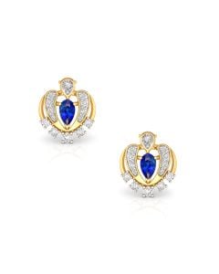 Graceful Heart-Shaped Gemstone and Diamond Earrings