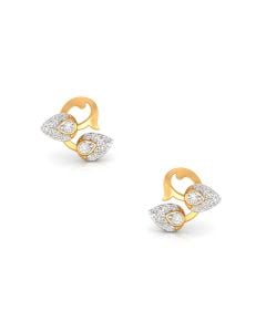 Dual-Toned Studs with Gemstone and Diamond Fusion