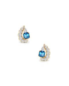 Bold Teardrop Gemstone Studs with Delicate Diamonds