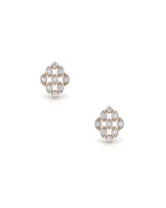 Petite Gemstone Cluster Earrings with Minimalist Charm