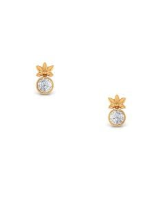 Unique Gemstone and Diamond Studs with Intricate Design