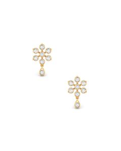 Sunburst Diamond Earrings with Radiant Centerpiece