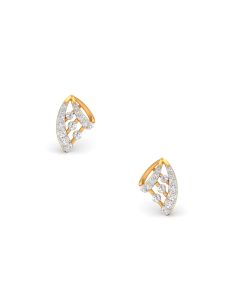 Crescent-Shaped Studs with Brilliant Diamond Accents