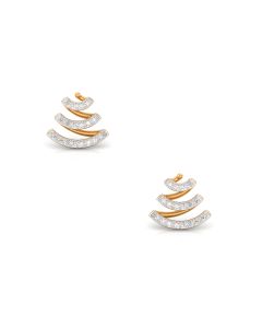 Tiered Bar Studs With Layered Diamond Curves