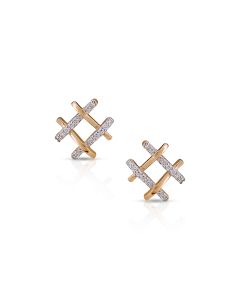 Geometric Criss-Cross Diamond Grid Studs