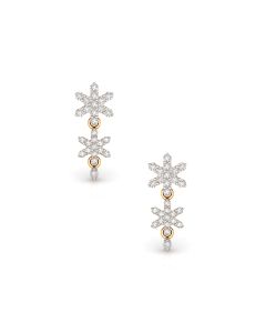 Diamond Drop Earrings With Linked Floral Cascade Design