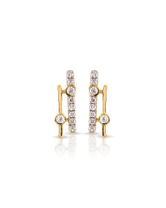 Linear Diamond Earrings With Floating Bezel Set Accents
