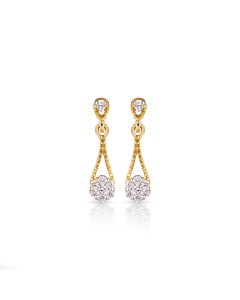 Knotted Drop Earrings With Dual Diamond Accents