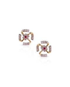 Starburst Diamond Studs with Symbolic Core Gem