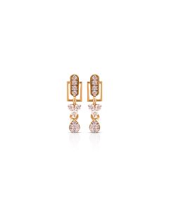 Geometric Diamond Drop Earrings with Edgy Look
