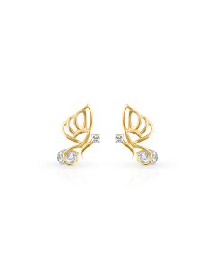 Elegant butterfly diamond studs with delicate golden wing outlines