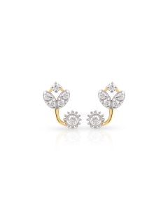 Blooming Flower Gold Studs with Diamond Delight