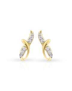 Criss-Cross Gold Studs with Diamond Radiance