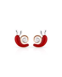 Snail Trail Gold Studs with Diamond Whirl