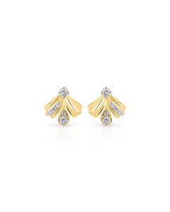 Diamond Teardrop Gold Studs of Joyful Elegance
