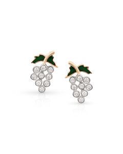 Grapes Cluster Gold Studs with Diamond Glow