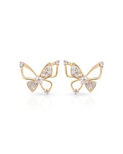 Butterfly Duo Diamond Studs with Dual Wing Pavé Design