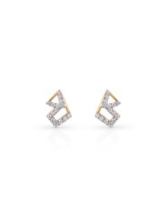 Geometric Spark Gold Studs with Diamond Precision