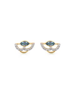 Ocean Eye Gold Studs with Diamond Tranquillity