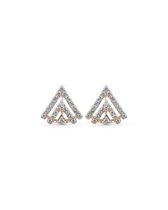 Tri Spark Gold Studs with Diamond Radiance