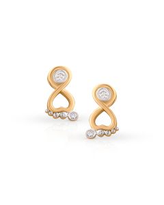 Baby Steps Gold Studs with Diamond Toes