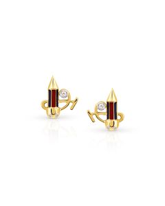 Rocket Gold Studs with Diamond Trail