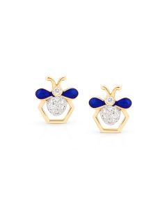 Bumble Bee Gold Studs with Diamond Buzz