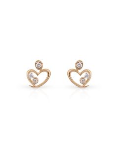 Love Loop Gold Studs with Diamond Duo