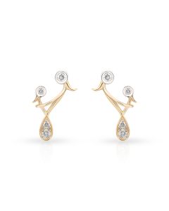 Mother–Daughter Swirl Gold Studs with Diamond Touch
