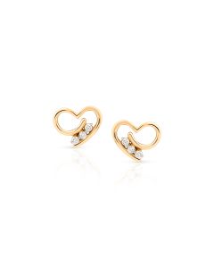 Eternal Heartbeat Gold Studs with Diamond Centre