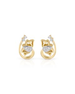 Blossom Joy Gold Studs with Diamond Petals