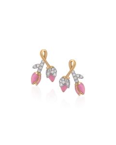 Pink Blossom Diamond Earrings honoring Goddess Shailaputri
