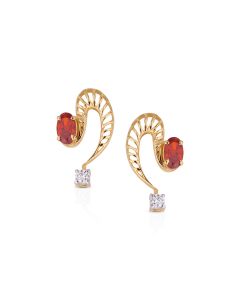 Orange enamel diamond earrings celebrating Navratri vibrant beginnings