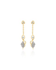 Long drop diamond earrings symbolizing Navratris divine elegance