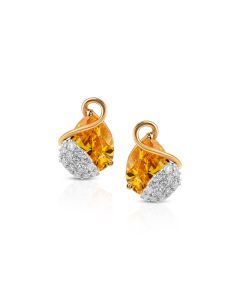 Yellow enamel diamond earrings honoring Navratri joyful energy