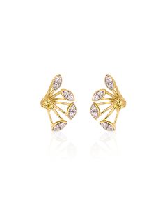 Radiant Petal Diamond and Yellow Gemstone Earrings