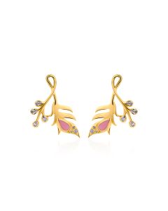 Pink enamel diamond earrings inspired by Navratri feminine energy