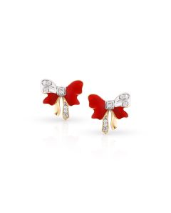 Enchanted Bow Diamond Studs in Gold