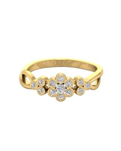 Sparkling Flower Stylish Diamond Ring