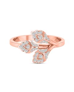 Glittering Leaves Diamond Ring