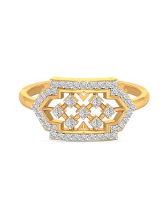 Geometric Aura Diamond Ring